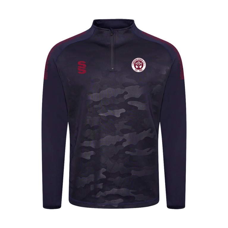 Croxton Kerrial CC Camo 1/4 Zip Performance Top : Navy