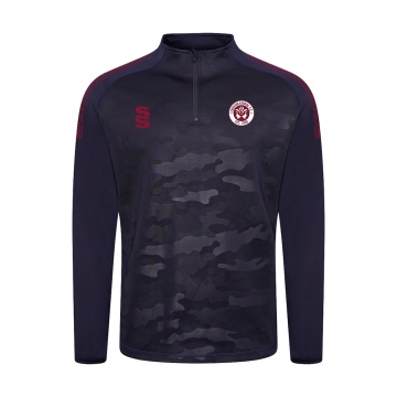 Croxton Kerrial CC Camo 1/4 Zip Performance Top : Navy