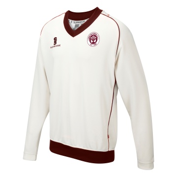 Croxton Kerrial CC Curve Long Sleeve Sweater Maroon Trim