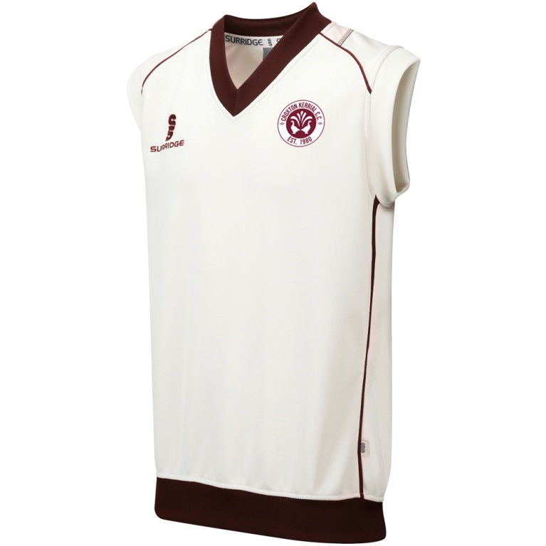 Croxton Kerrial CC Curve Sleeveless Sweater Maroon Trim